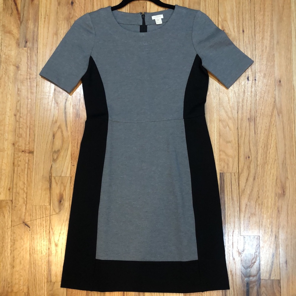 Black and grey j crew dress